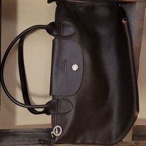 Brown pebble leather Longchamp bag
